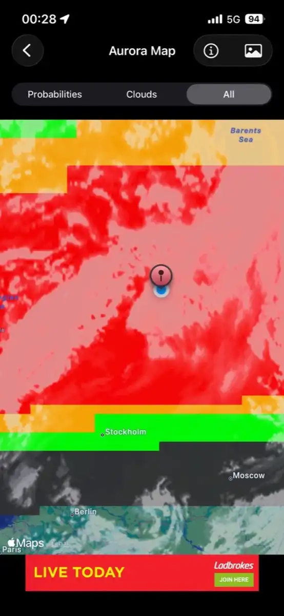 地図も真っ赤だけど、圧倒的曇りでした