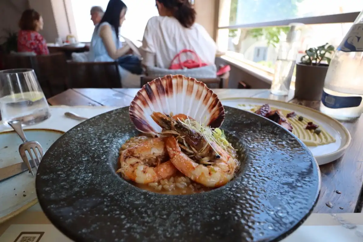 Shrimp and pecten scallops risotto
