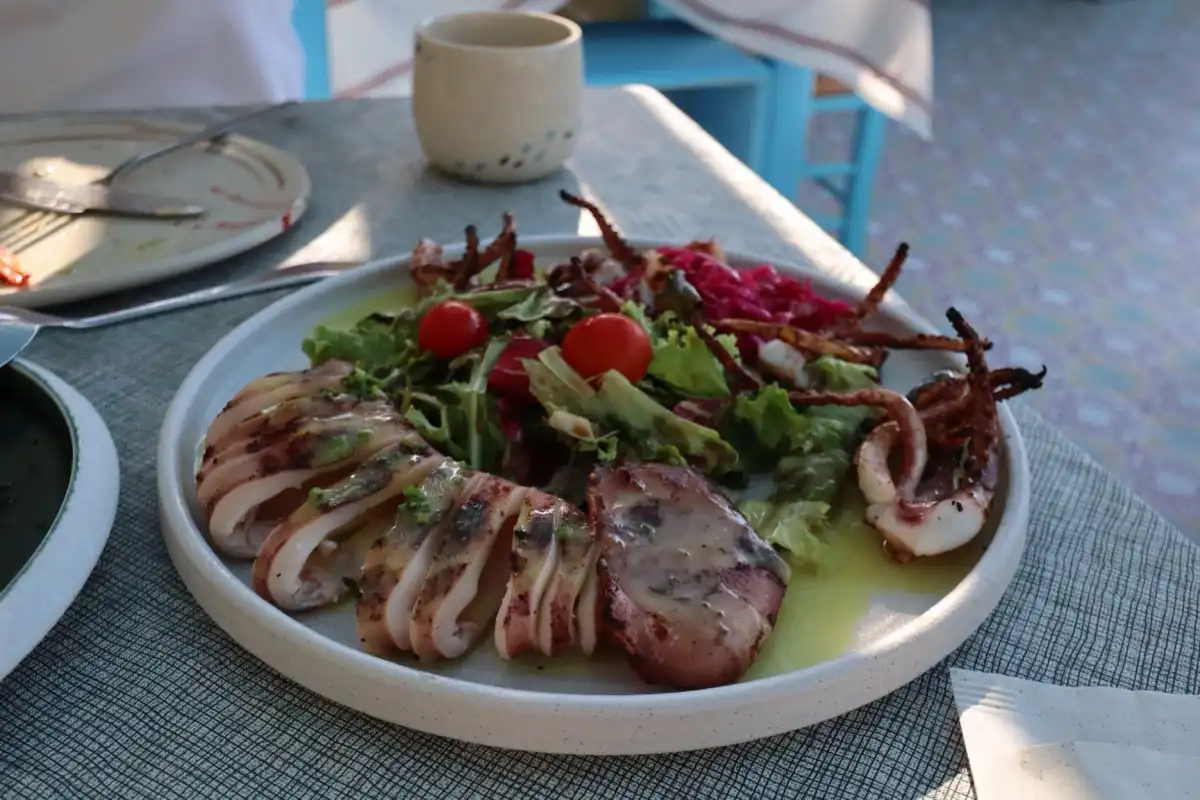 Marinated grilled squid